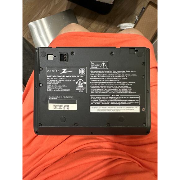 Zenith ZPA-314 Portable DVD Player (7") with TFT-LCD-No Cords Untested- - Picture 3 of 3